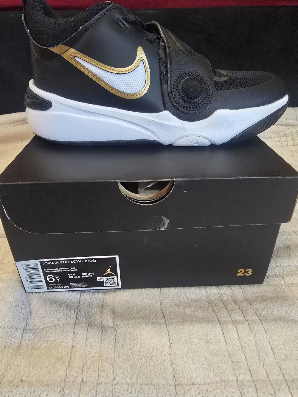 Nike Kids' Black, Red & Gold Basketball Sneakers - Pair